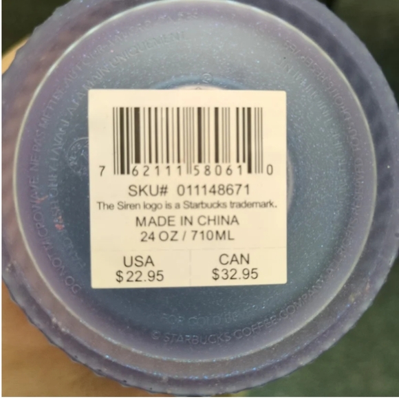 Starbucks Periwinkle Gradient Bling Cold Cup (24 oz) - Picture 4 of 4